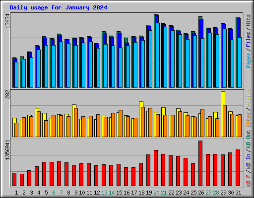 Daily usage for January 2024