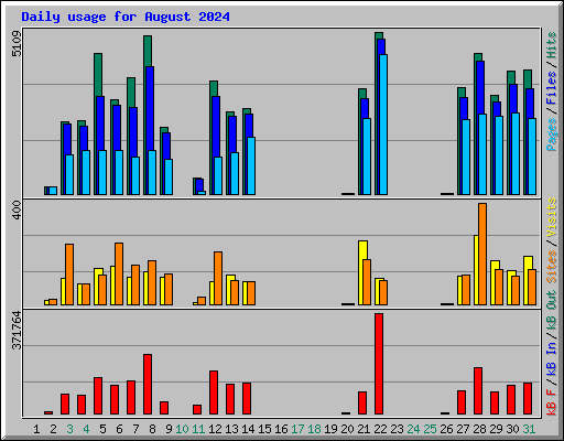 Daily usage for August 2024