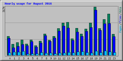 Hourly usage for August 2016