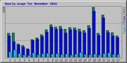 Hourly usage for November 2016