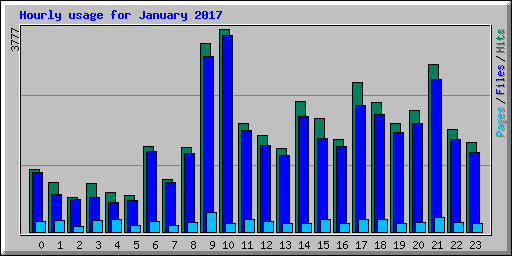 Hourly usage for January 2017