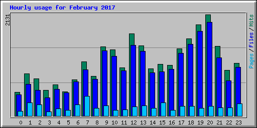 Hourly usage for February 2017