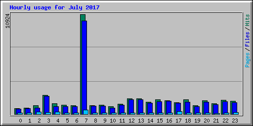 Hourly usage for July 2017