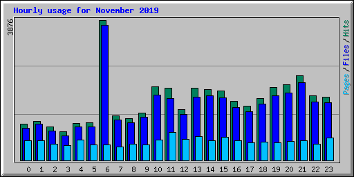 Hourly usage for November 2019