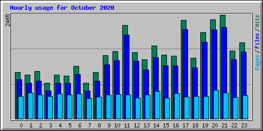 Hourly usage for October 2020