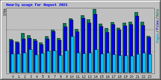 Hourly usage for August 2021