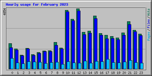 Hourly usage for February 2023