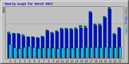 Hourly usage for March 2023