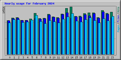 Hourly usage for February 2024